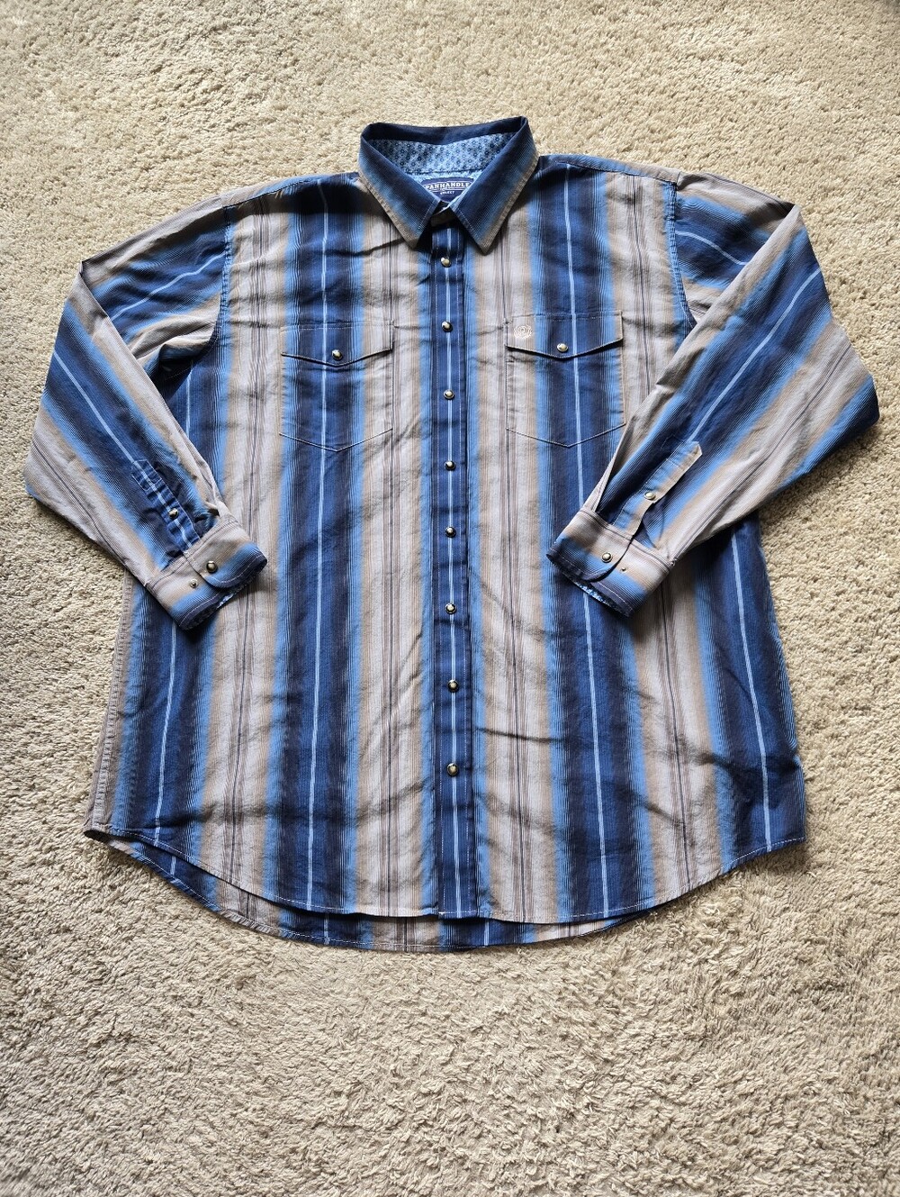Panhandle Shirt Mens XXL Western Striped Cotton Snap Button